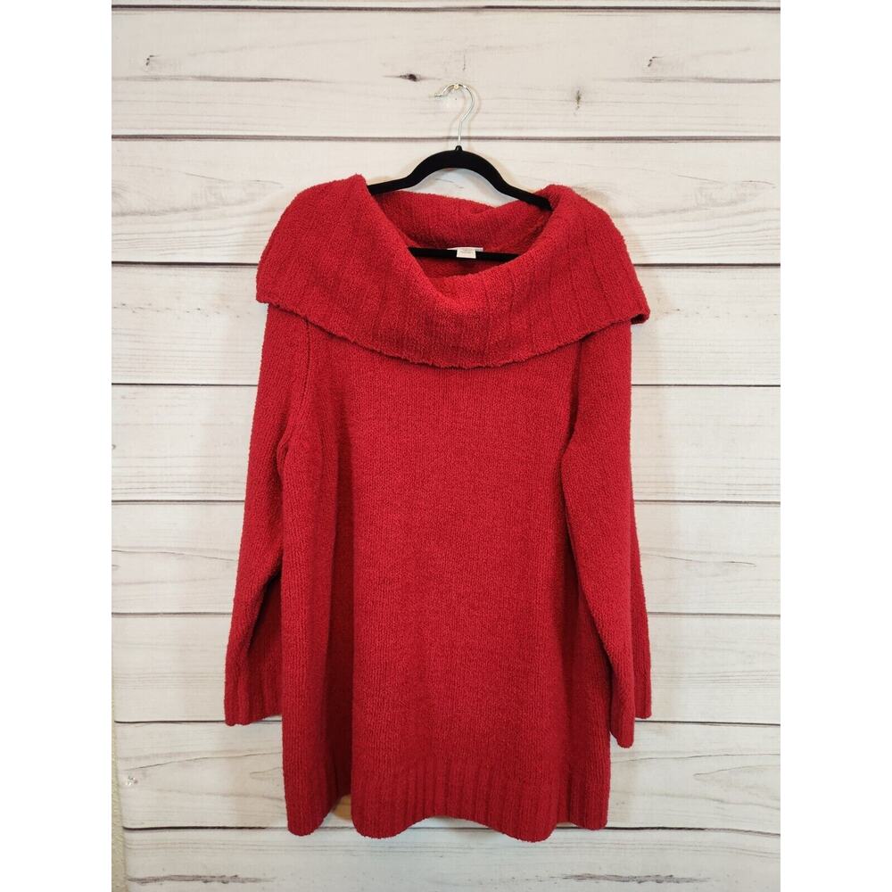 Catherines Women's Red Shawl Neck Knit‎ Pullover Sweater Size 2X